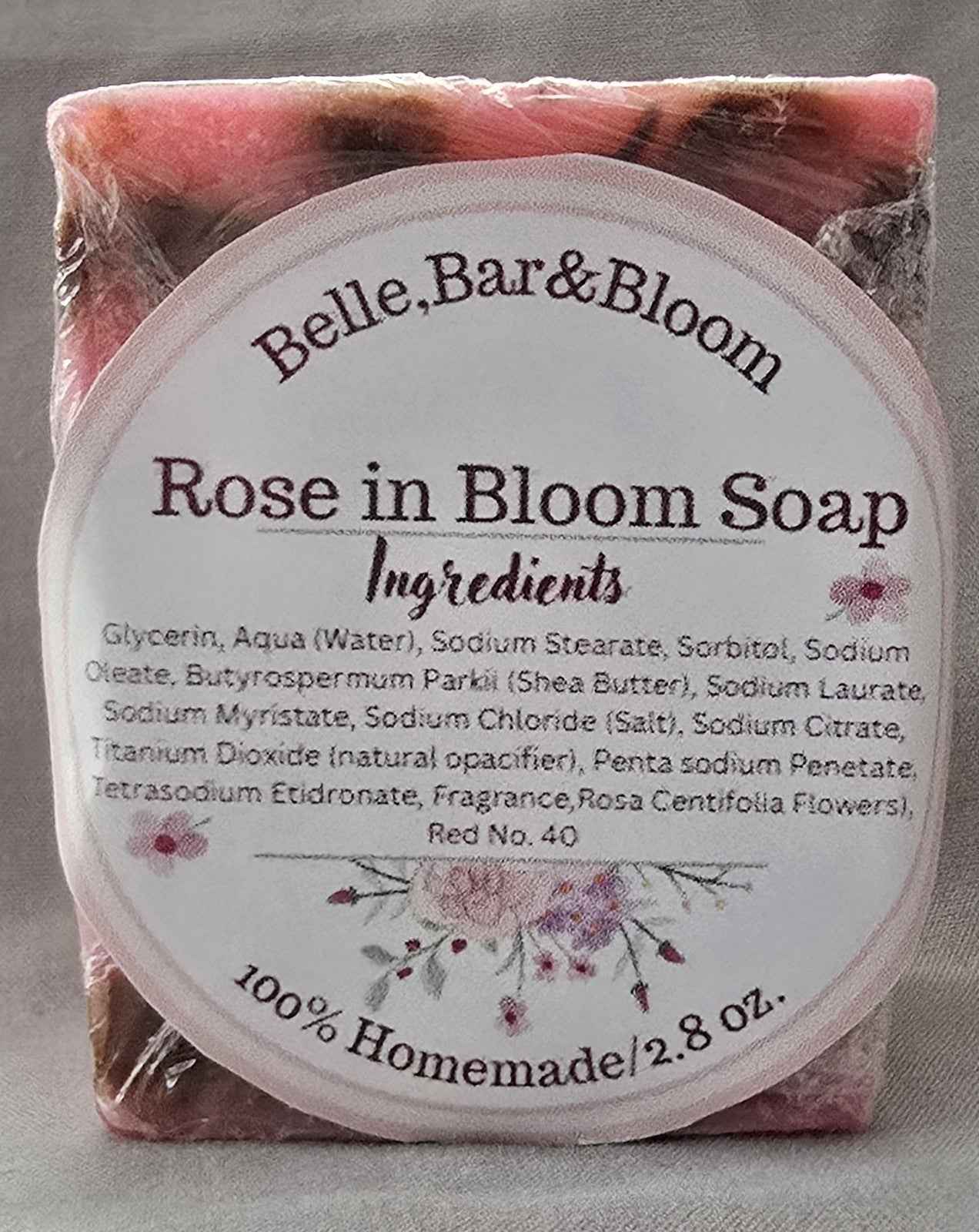 Rose In Bloom Handmade Soap | Rose Geranium Natural Artisan Bar | Floral Scent