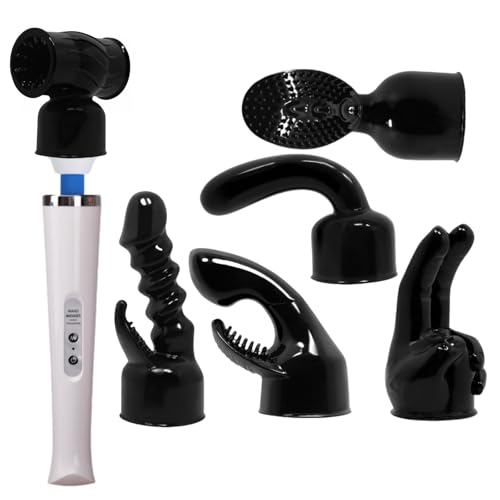 Nunadano Wand Massager with 6 Attachments Rechargeable 10 Speed Set