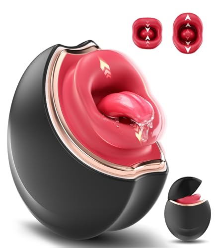 Vibrator Adult Sex Toys for Womens - 3IN1 Mouth Tongue Vibrators Rose Sex Toy with 10 Tongue Licking & 10 Vibrating Modes, Clitoral Nipple Anal Adult Toys Vibrators for Female and Couple Games