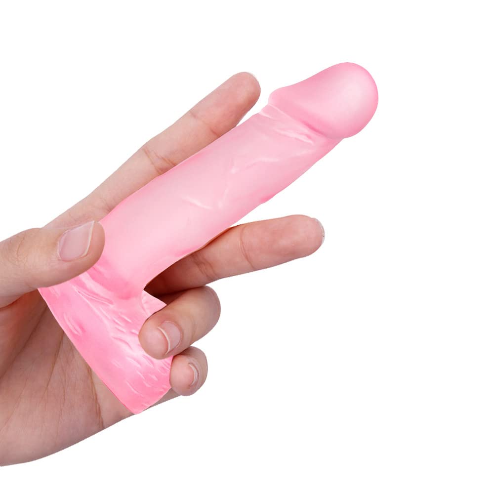 4 Inch Realistic Mini Dildo,Beginner Anal Plug,Soft Dildo with Curved Shaft and Balls,Adult Sex Toy Women Men Couples.Experience Multi-Purpose Mini Style