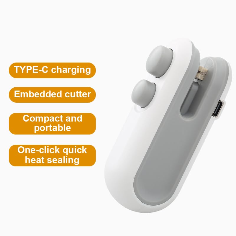 Hnjugfe Sealing Machine Small Hand Pressure Type Household USB Rechargeable Sealer Mini Portable Snacks Plastic Bag Heat Sealing Machine Magic Machine