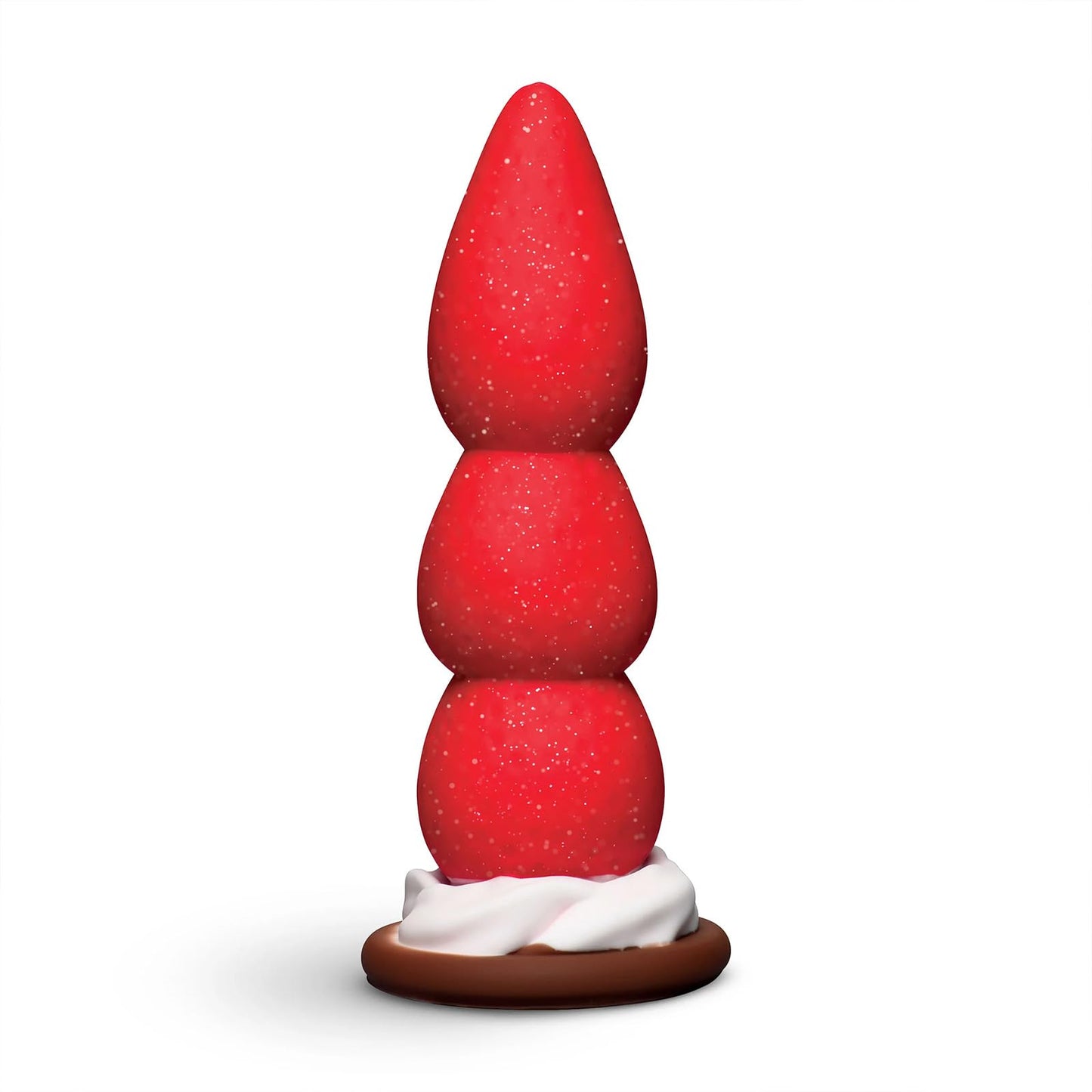 Strawberry Sweet Cream Whimsical Dildo 7 inch, Strong Suction Base Gspot Silicone Dildos Anal Beads Flexible Fantasy Sex Toy for Woman, Novelty Funky Fake Cock Quirky