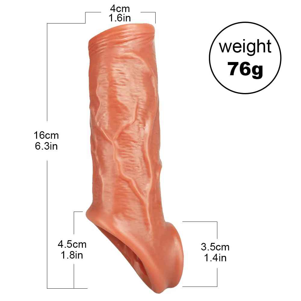 Realistic Cock Sleeve Penis Enlargers for Men Opened Penis Sleeve Delay Ejaculation Pennis Extender Stronger Erection Enhancement for Male Sex Toys Penis Stretcher Dick Enlarger Girth Enhancer