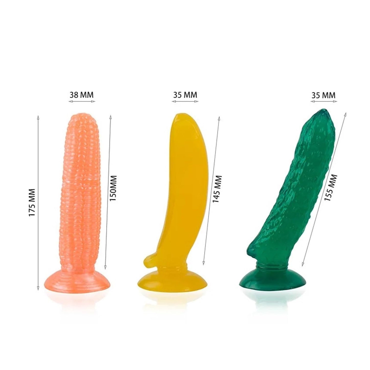 CJXQBH Soft Silicone Dildo Artificial Penis Suction Cup Strapon Jelly Realistic Cucumber Banana Corn Adult Sex Toys for Women Sex Shop