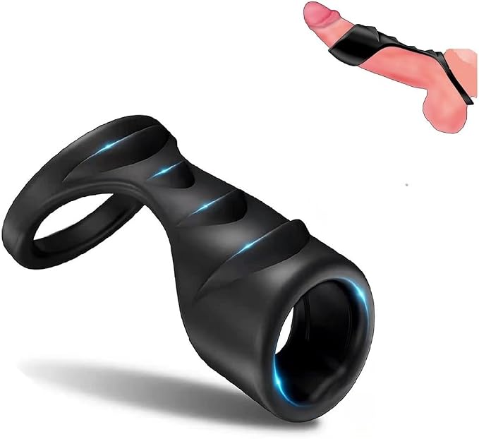 Penis Sleeve Sex Toy,Penis Sleeve Sex Toys Triple Cock Rings for Male Penis Enlarger ,Raised Design Silicone Cock Ring,Penis Delay Ejaculation Enhance Erection
