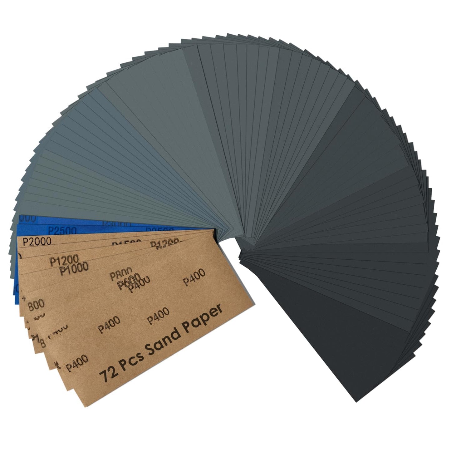 Sandpaper Sand Paper Assortment Pack 9 Grits Sand Paper for Wood Metal Car, Wet Sanding Paper 400 600 800 1000 1200 1500 2000 2500 3000