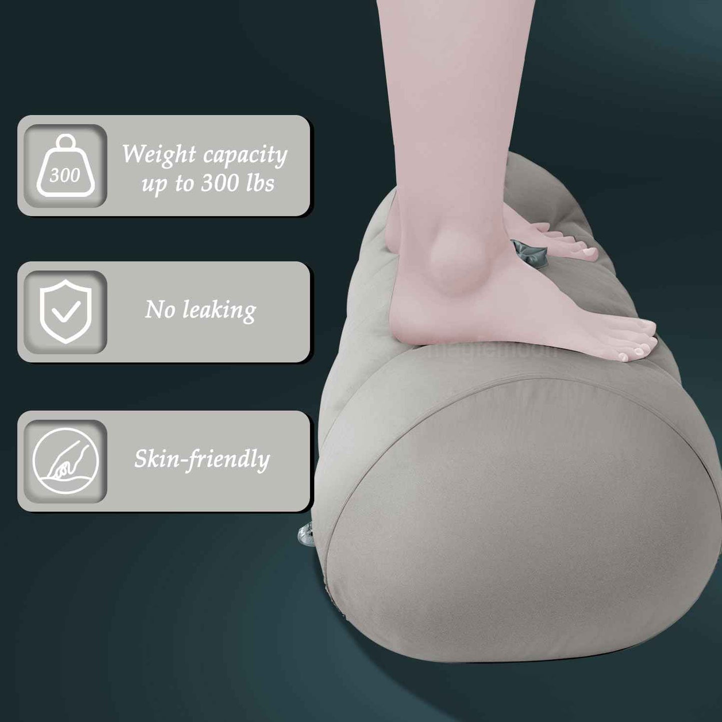 Sex Pillow Couples Sex Toys, Heart Shaped Inflatable Cushion Furniture for Bedroom Dildo Mount, Upsize Pillow with Bondage Cuffs, Cross Strap, Nipple Clamps BDSM Kit