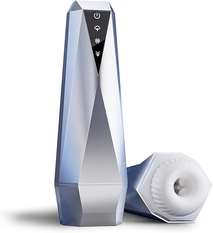 KUSHOR Male Masturbator 10 Vibration 3 Suction Modes Silver