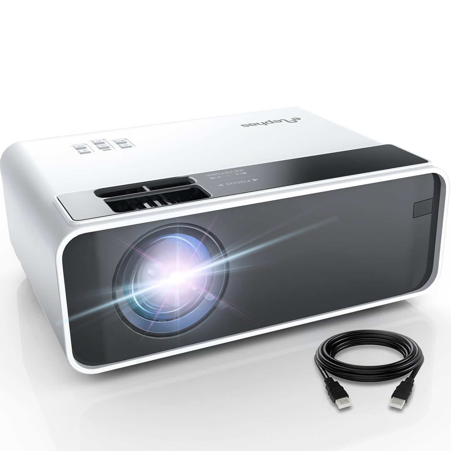 4K Projector with Wifi and Bluetooth, ELEPHAS Outdoor Movie Projector Compatible with NETFLIX/Prime Video/YouTube, 100,000+ Apps Supported, Smart Video Projector for HDMI/USB/iOS/Android/Windows