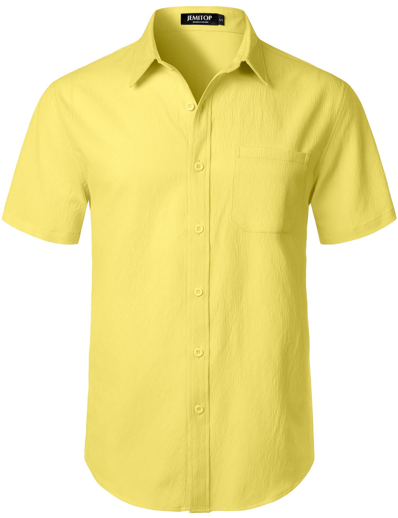 JEMITOP Men's Stretch Wrinkle Free Short Sleeve Texture Shirt Lightweight Summer Button Down Shirts for Beach Vacation
