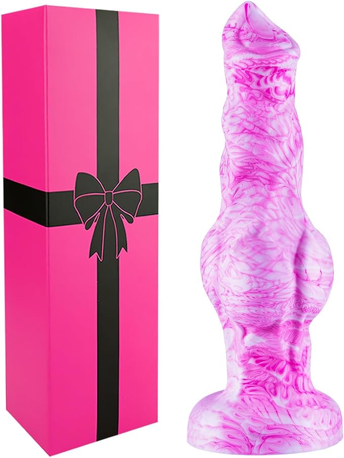 6 Inch Silicone Small Wolf Dog Knot Dildo Alien for Beginner, 5 Inch Animal Furry Canine Anal Dildo With Suction Cup, Realistic Monster Fantasy Dildos Anal Plug for Strap on Sex Toy for Women Men Pink
