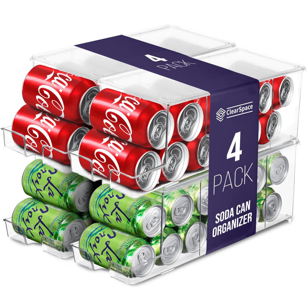 ClearSpace Drink Organizer for Fridge & Soda Can Dispenser