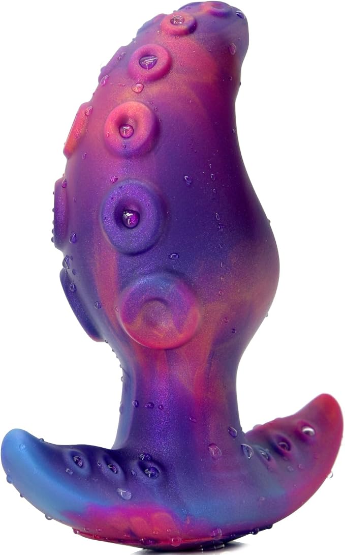 Anal Plug for Comfortable Long-Term Wear Silicone Monster Tentacle Butt Plug Dilator with Curved Base Slender Waist 4.41 x 1.77 Inch Prostate Sex Toy for Men Women Masturbation