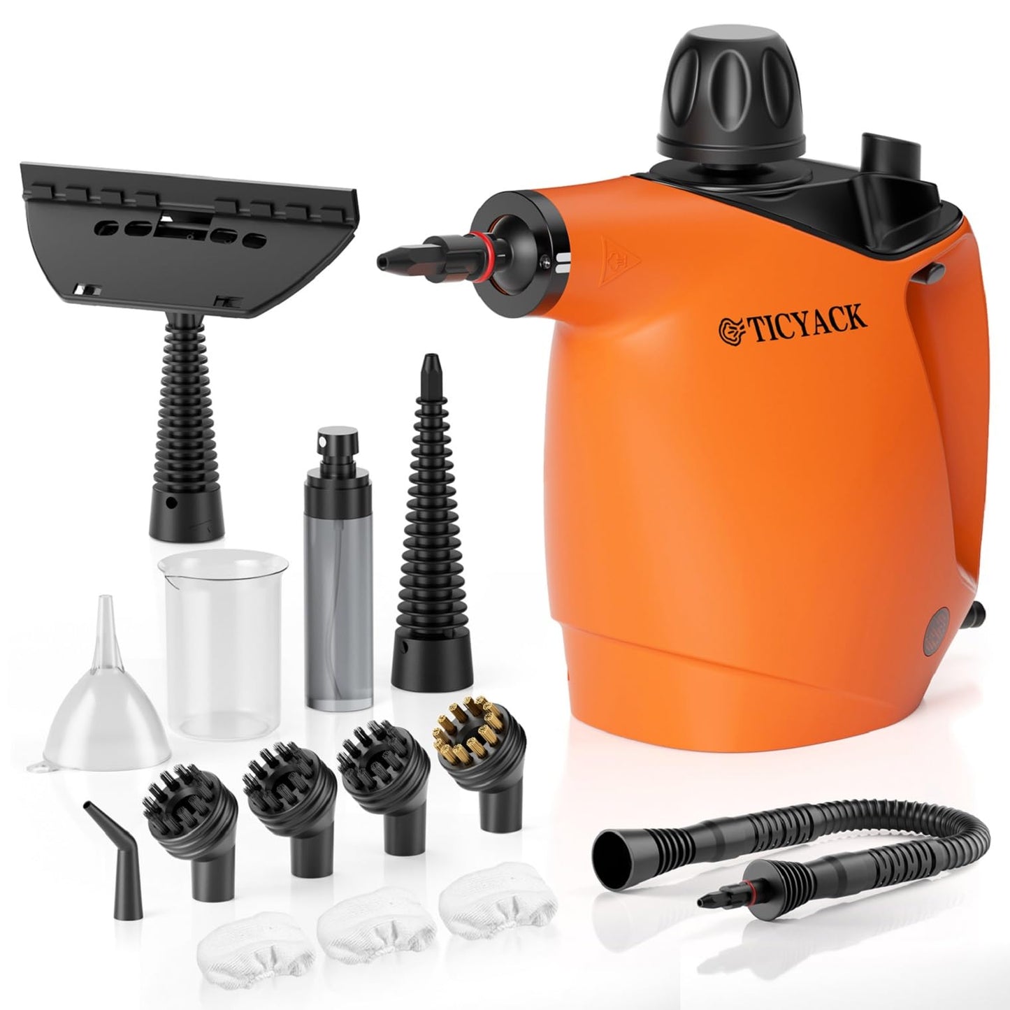 Handheld Steam Cleaner, Steam Cleaner with 16 PCS Accessory & Safety Lock, 500ML Capacity, Multi-Surface Deep Cleaning for Home, Car, Bathroom, Grout, Floor, Window