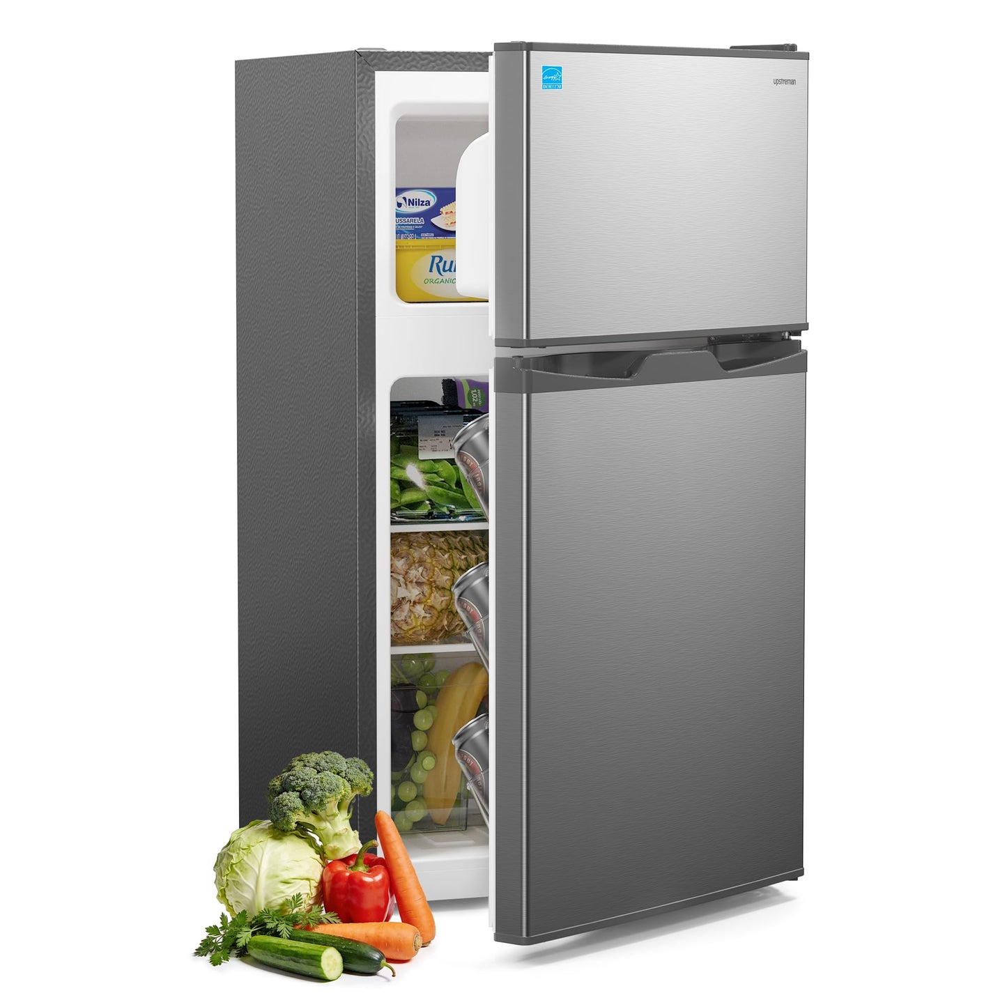 Upstreman Mini Fridge with Freezer
