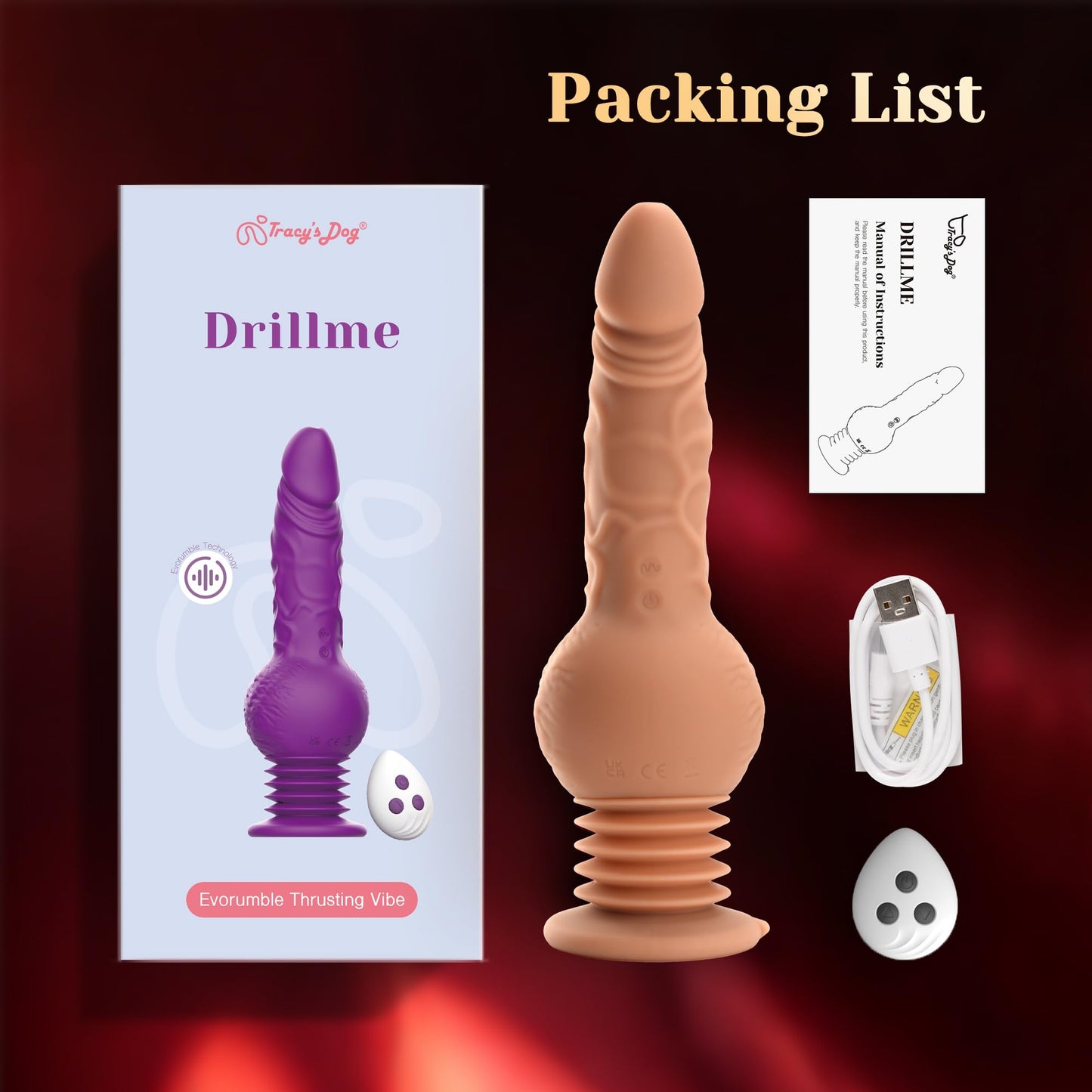 Tracy's Dog Thrusting Dildo Vibrator - 9.29" Realistic Silicone Dildos for G Spot Anal Stimulation with 10 Vibrating & 3 Bouncing Modes, Adult Toys Penis Sex Toys for Women Men Couples