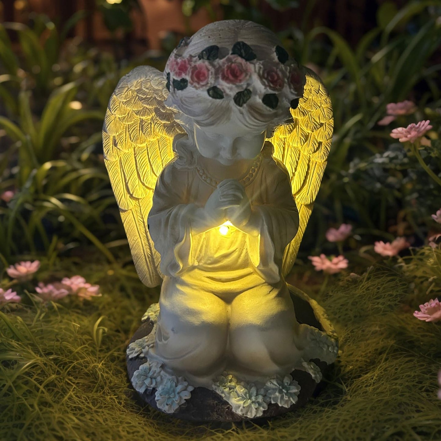 YODY Solar Garden Statues Light Outdoor Decor- Yard Decorations for Outside Clearance, Lawn Ornaments