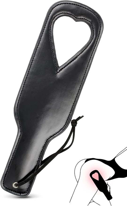 Sex Paddle for Adults, Heart Shaped BDSM Paddle for Bedroom, Black Accessory for Couples Play, Spanking Sexy Toy for Women