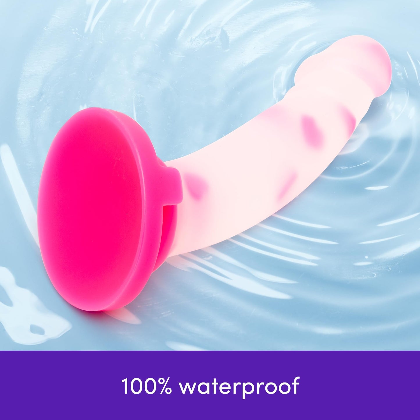 Lovehoney Heart Realistic Dildo - 8 Inch Suction Cup Dildo for Women - Liquid Silicone Curved Strap On Harness Compatible - Curved G Spot Stimulator - Adult Sex Toys for Couples - Clear & Pink