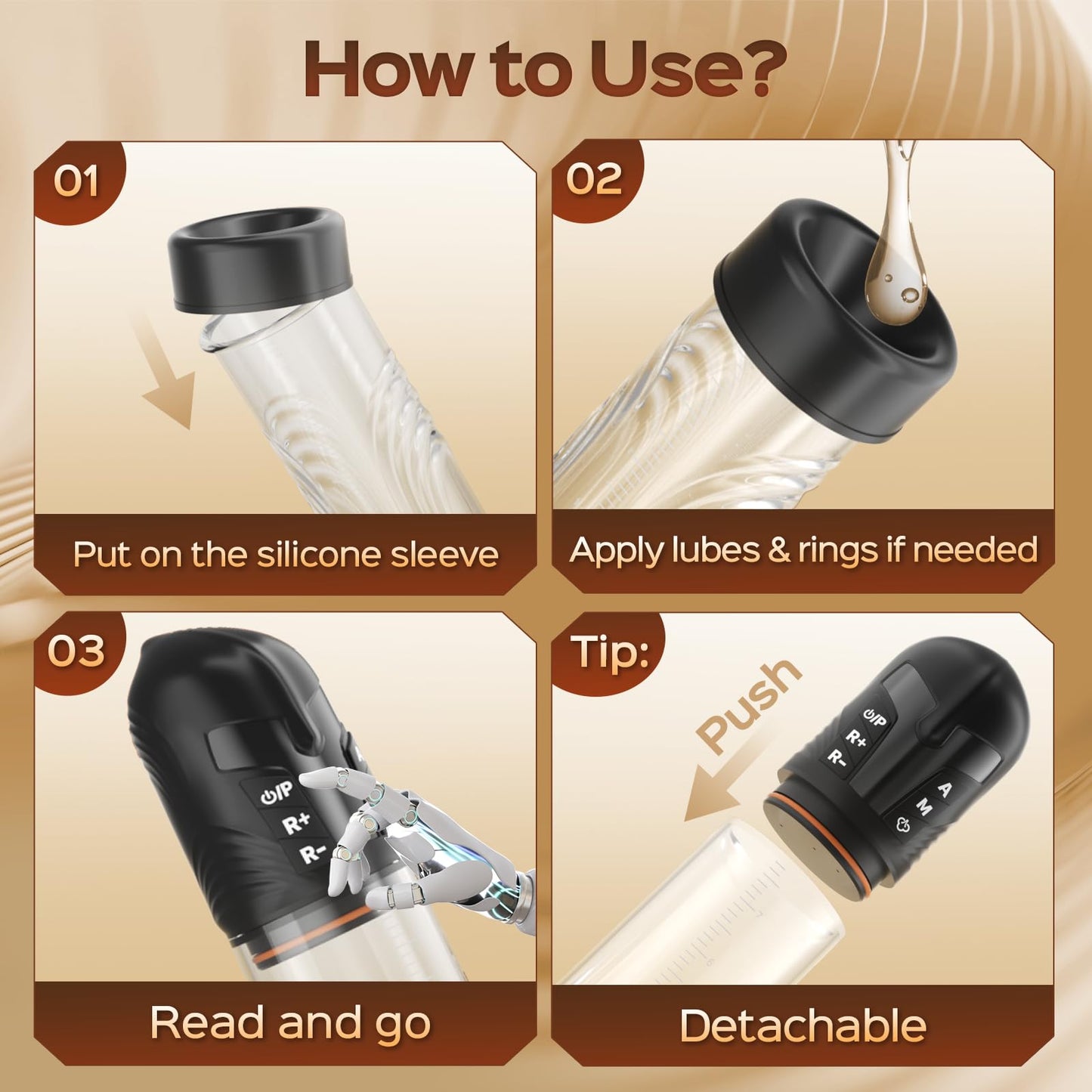 Electric Penis Pump Male Sex Toys, Automatic Penis Enlarger & Extender Pump with 6 Training 3 Suction Modes, Water Vacuum Pump with Cock Rings for Men Erection