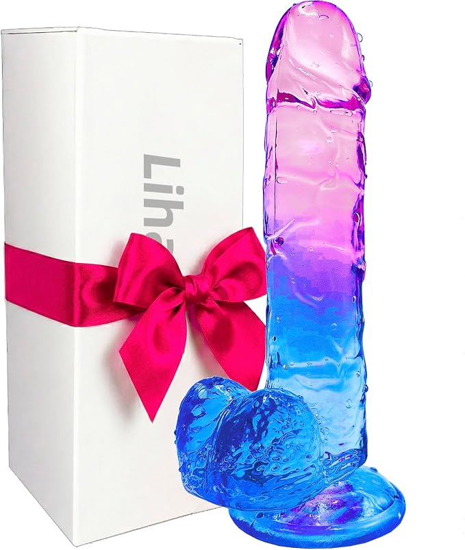 Lihanvil Realistic Silicone Dildo Dual Density Suction Cup 7.8 in