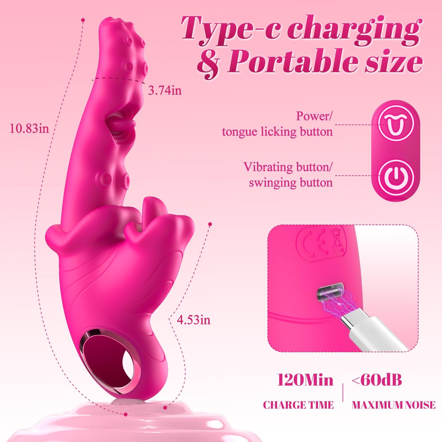 3 in 1 Vibrator Couples Sex Toys for Women, Tuaieu G Spot Dildo with 10 Tongue Licking & Vibrating Adult Toys, Realistic Tongue Vibrator for Women Pleasure Tools for Female