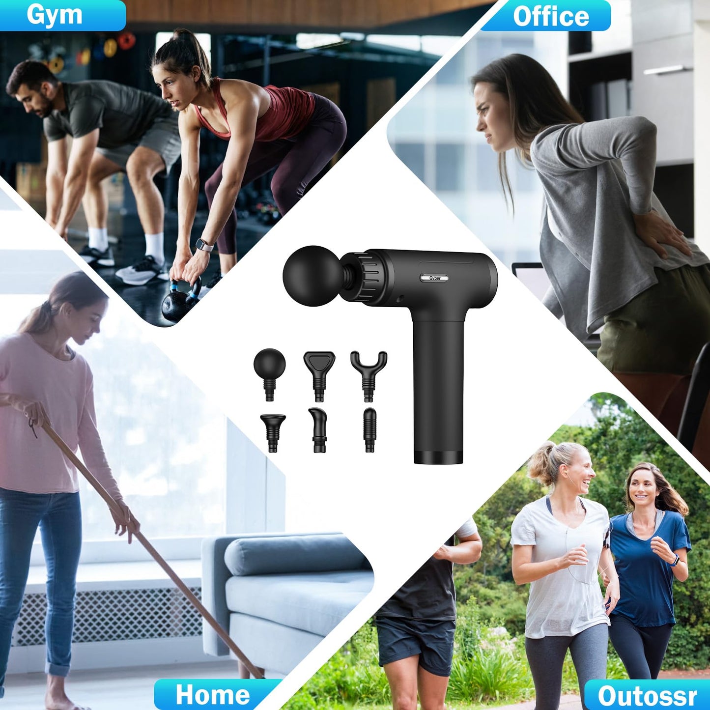 Gvber Massage Gun Deep Tissue,6 Attachments