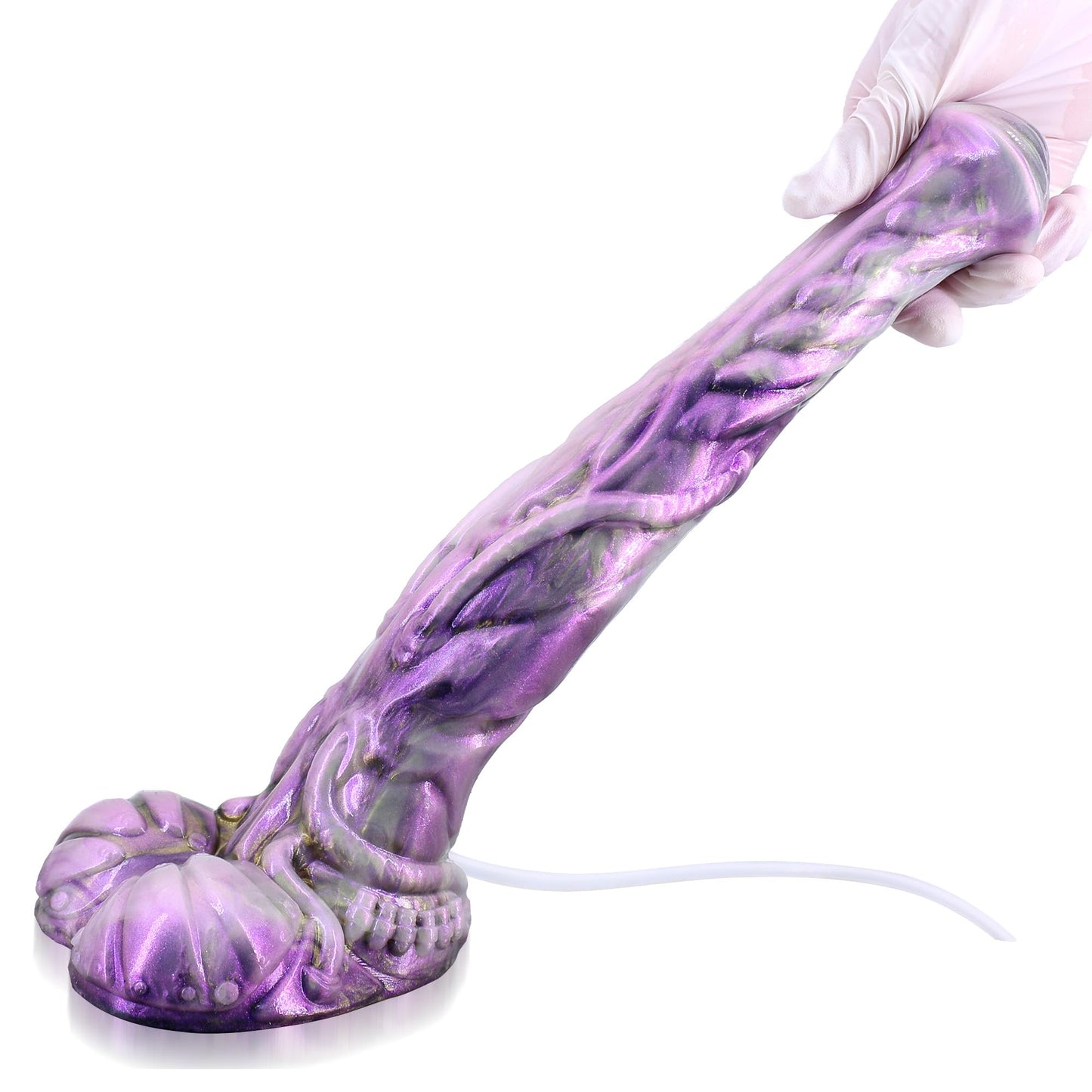 Squirting Dildo Horse Penis for Women, 12inch Big Ejaculating Cock Soft Silicone Suction Cup Monster Cumming Penis Anal Dildo for Solo Play and Couples Sex Game