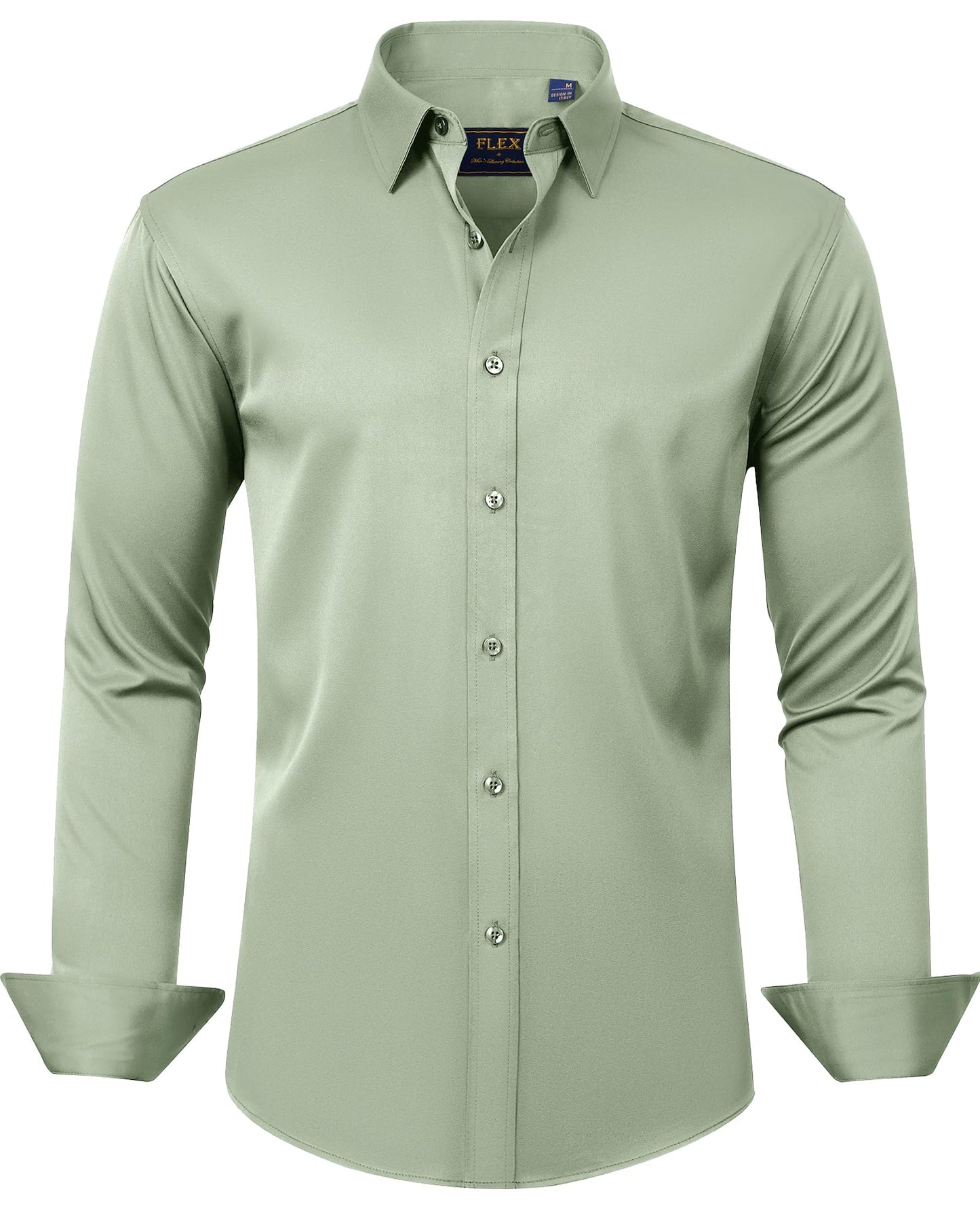 J.VER Men's Dress Shirts Solid Long Sleeve Stretch Wrinkle-Free Formal Shirt Business Casual Button Down Shirts