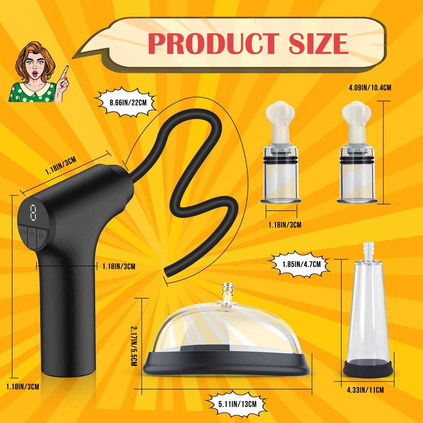 Electric Pussy Pump Nipple Suckers Sex Toy Kit, BDSM Toys Automatic Clitoral Pump Vagina Pumps with 9 Suction Modes, Female Sex Toys Clit Sucker Sexual Pleasure Tools for Women Couples 4 Cups Included