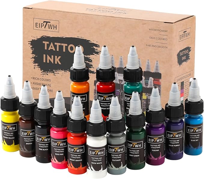EIPTWH 14 Colors Tattoo Ink Set 15ml Pigment Kit
