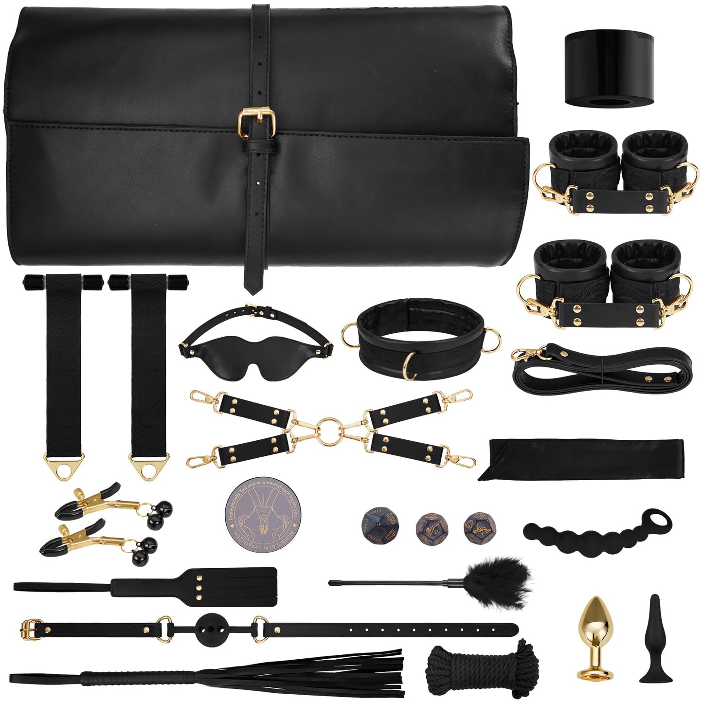 UTIMI Bondage for Sex 11 Pcs BDSM Leather Bondage Sets Restraint Kits for Women and Couples