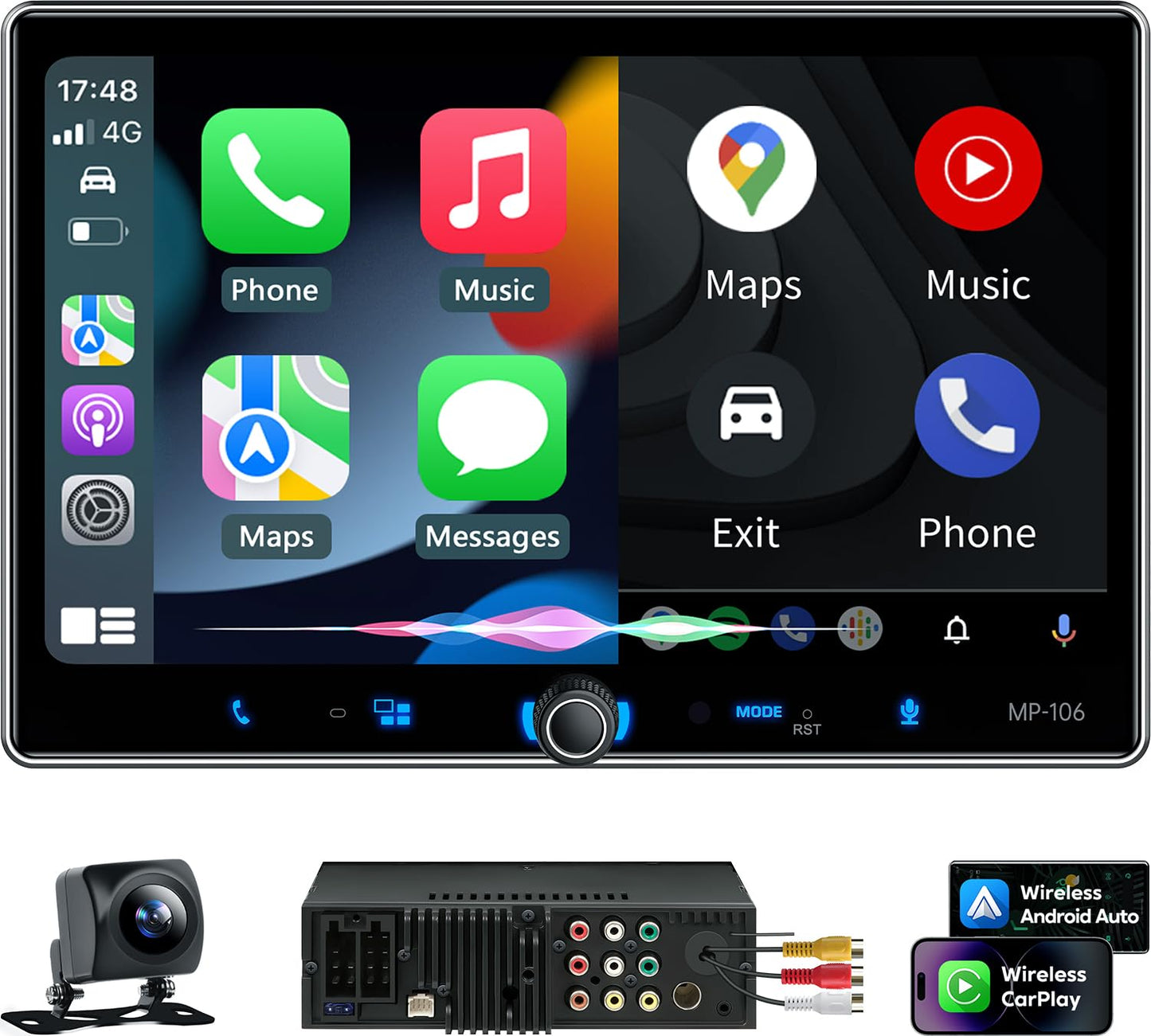 PLZ Car Stereo Wireless Apple Carplay Android Auto, Bluetooth Audio/Radio Receivers