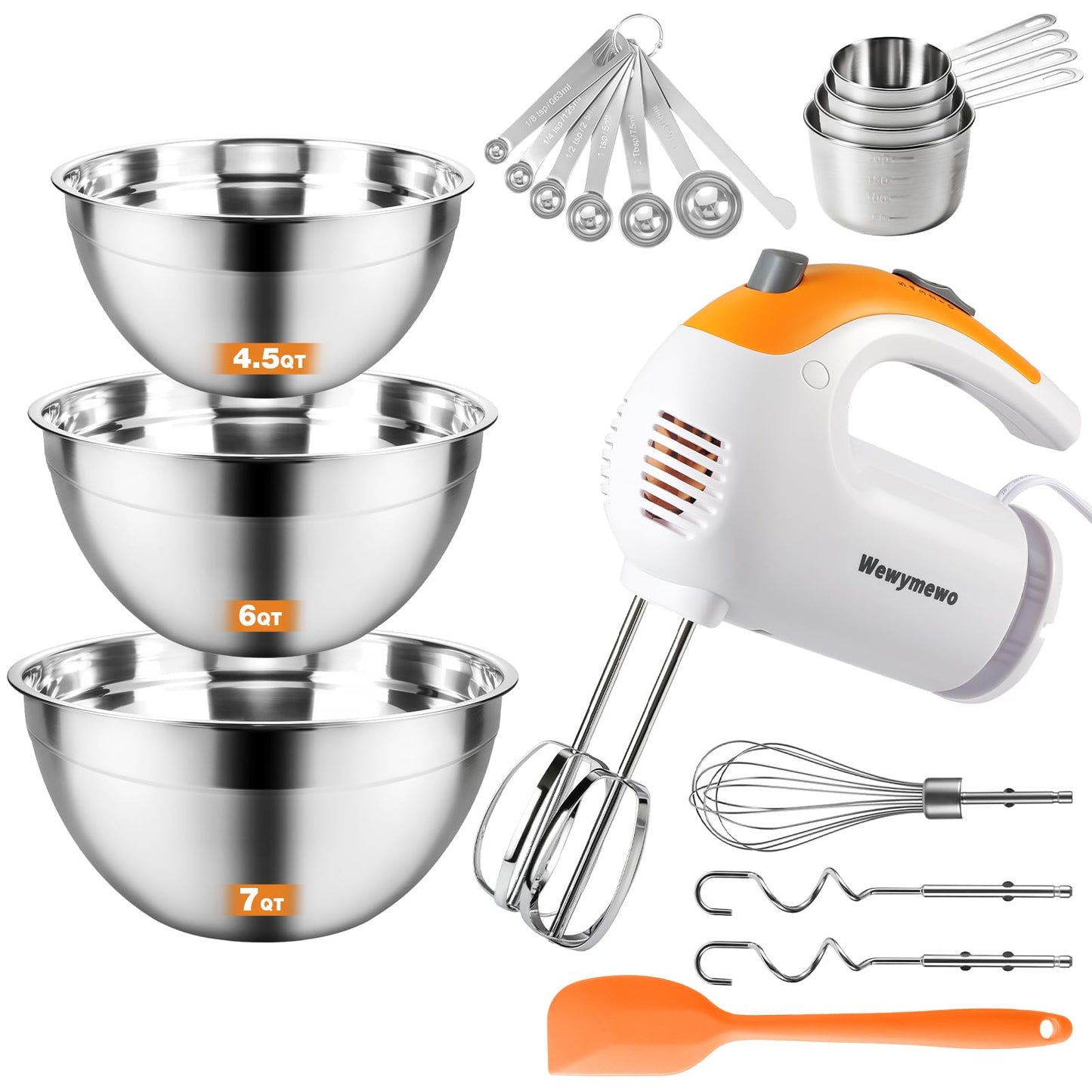 300W 5-Speed Electric Hand Mixer– Ideal for Baking, Whipping Eggs & Cookie Dough