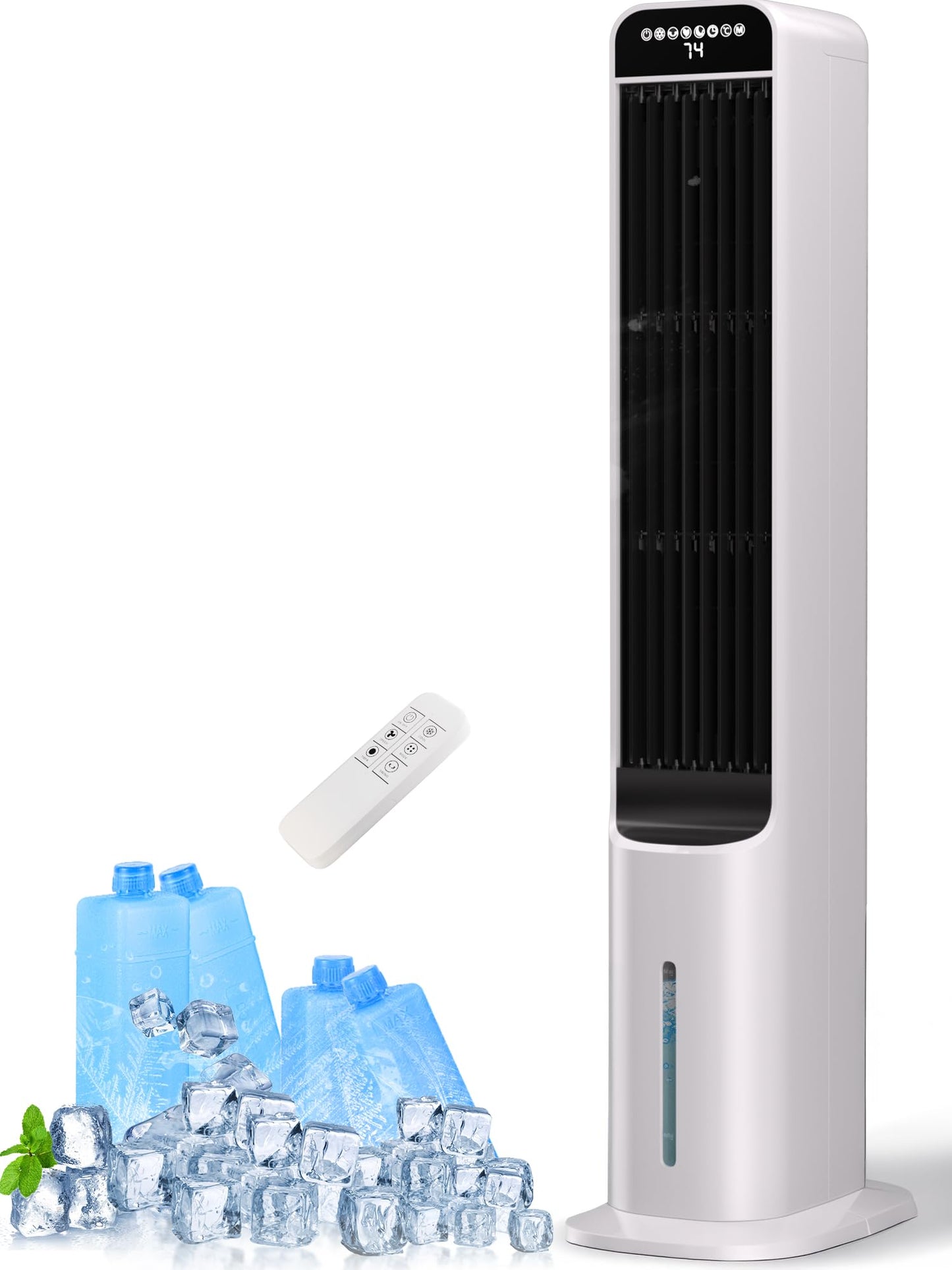 Uthfy Evaporative Air Cooler with 4 Mode, 120°Oscillation, Swamp Cooler with Remote, 12H Timer, Easy Cleaning, Portable Air Conditioner That Blow Cold Air for Bedroom, Home, Office
