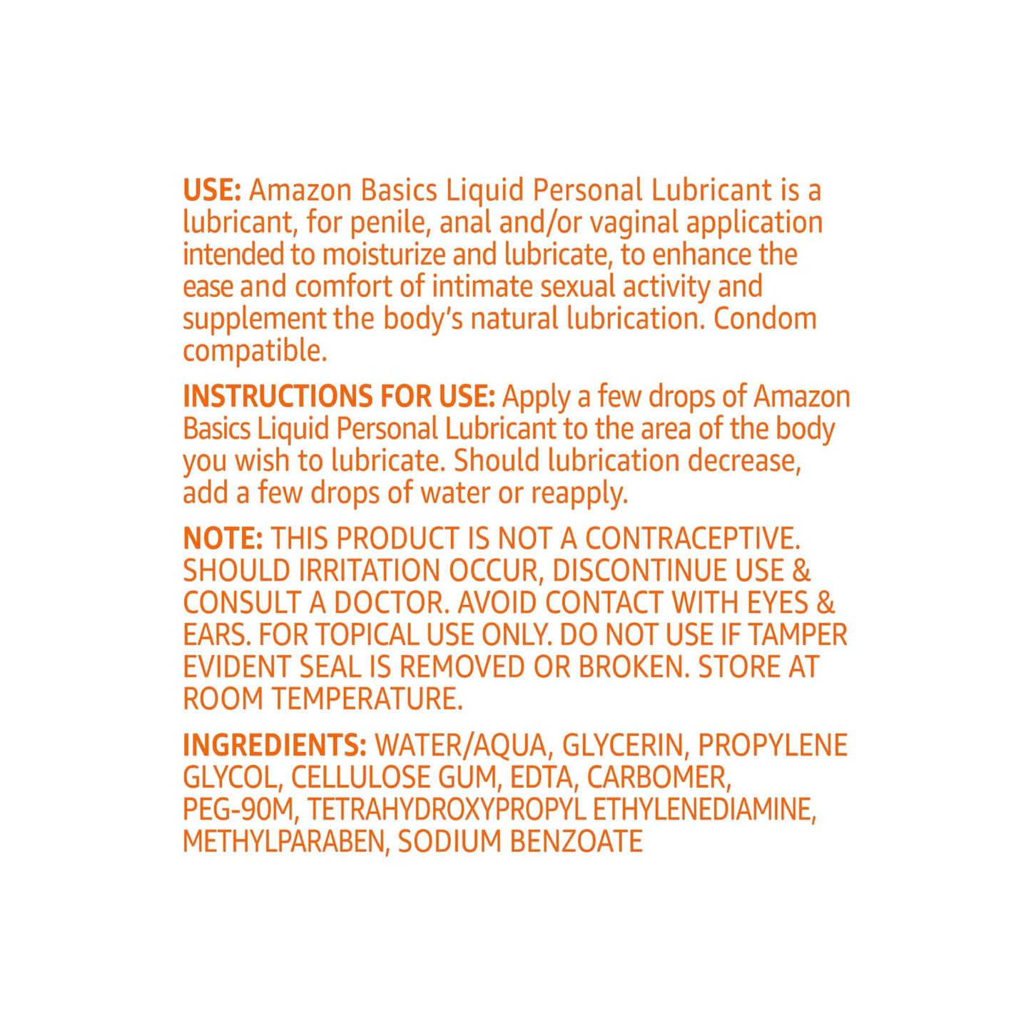 Amazon Basics Liquid Water Based Personal Lubricant, Fragrance-Free, Toy-Safe, Condom Compatible, 5 fl oz, 1 Pack