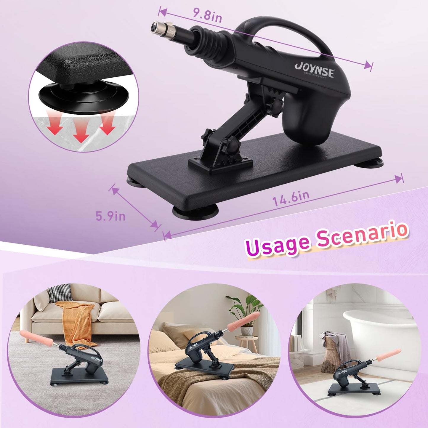 Sex Machine Joynse Fuck Machine, Automatic Thrusting Dildo Machine with 3XLR Connector, 7 Attachments Including Realistic Dildo, Love Machine Adult Sex Toys for Women & Men