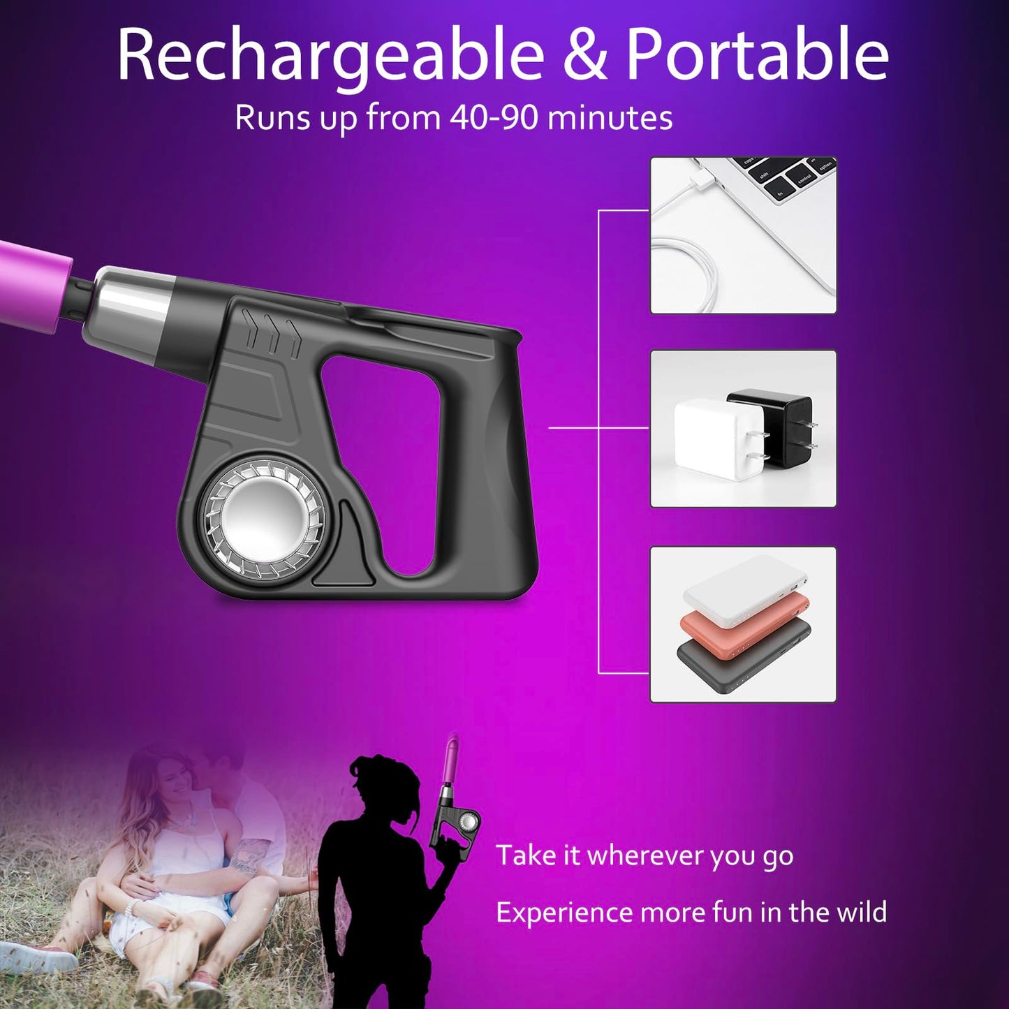 Handheld Sex Machine for Women Quiet, Sex Toys Machine Rechargeable, Powerful Thrusting Vibrator Portable G Spot Dildo Machine for Couples, Dildo Thrusting Anal Vibrator with Strong Modes for Woman