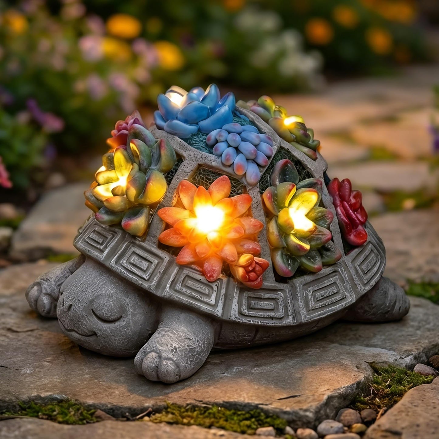Solar Turtle Statue for Outdoor Garden Yard Decor