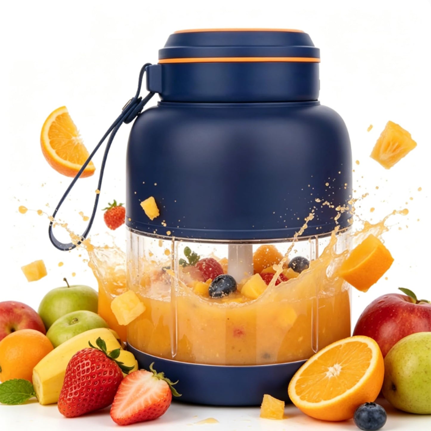 Portable Wireless Juicer Cup, 2026 New Portable Household Appliances Juicer, 1300 Ml/44 Fl Oz Wireless Juicer Cup, Dual Lid Compact Travel Drinking Cup for Travel, Gym, Home & Office