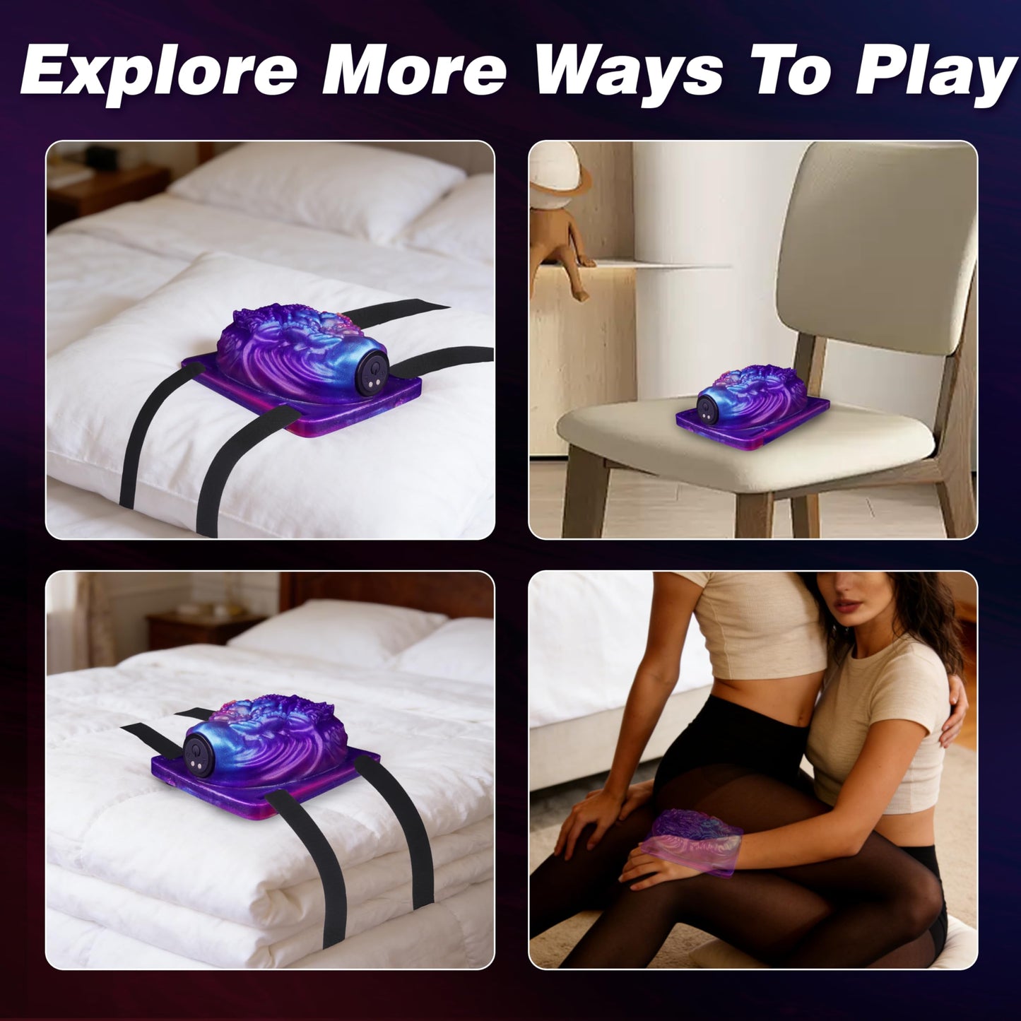 Grinder Sex Toy Sit and Ride Vibrator - Leyuto Riding Vibrator Female Clit Stimulator with 10 Modes, Strap On Monster Vibrating Panties Saddle Vibrators, Adult Sex Toy for Women Lesbian Couples