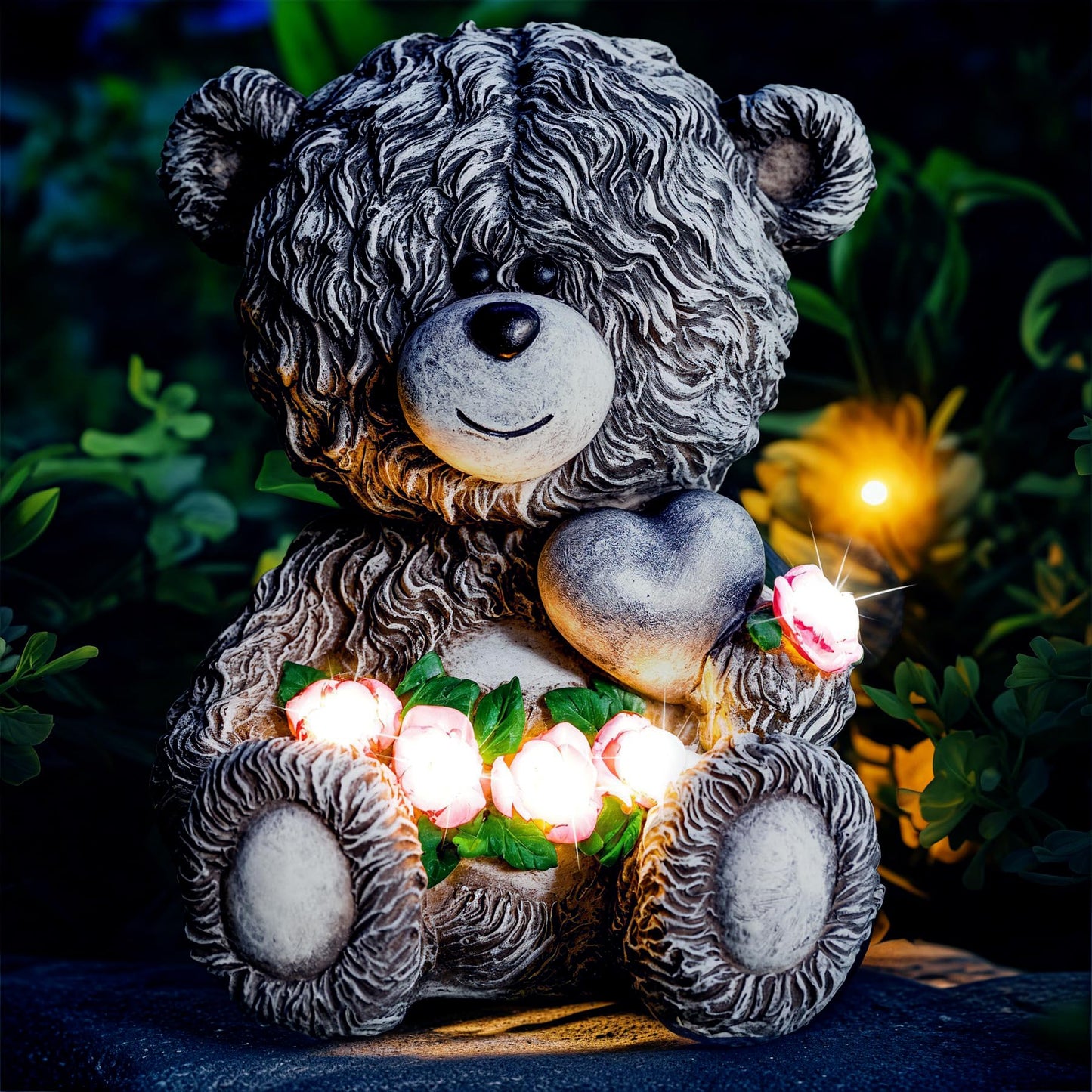 YDKOJGW Solar Garden Outdoor Statues with Succulent and 7 LED Lights - Lawn Decor Tortoise Statue for Patio, Balcony, Yard Ornament - Unique Housewarming Gifts