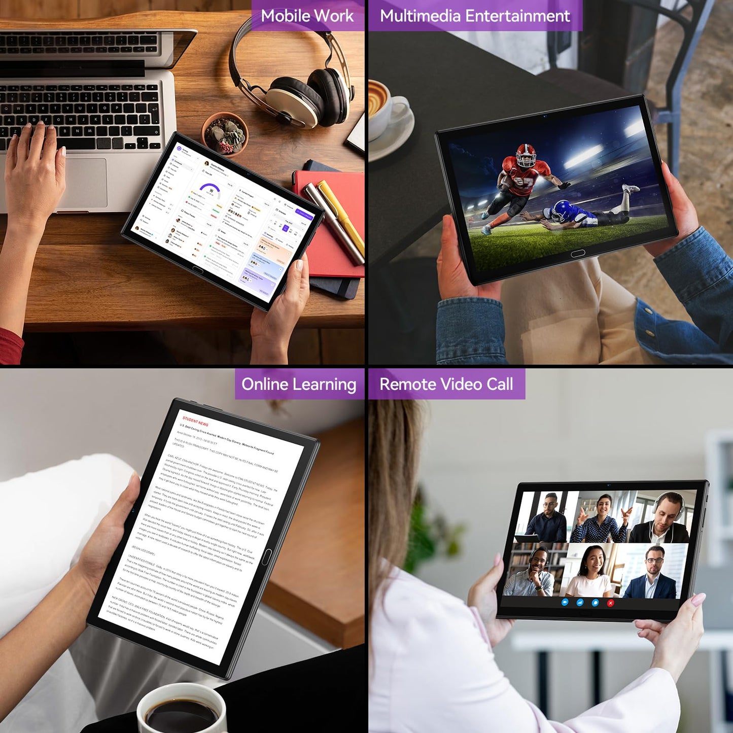 ANTEMPER Tablet 10.1 Inch-Android Tablet 64GB ROM 1TB D118A-F