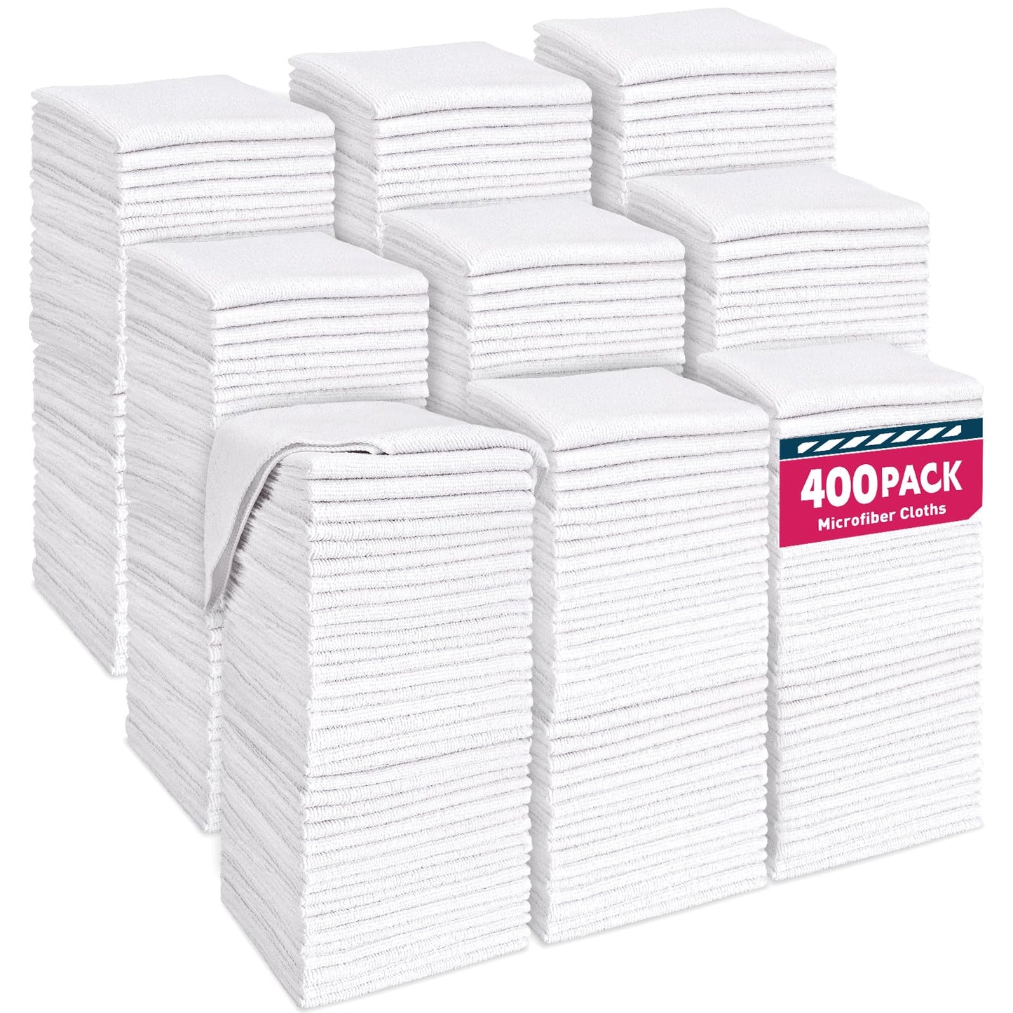 TEAWOO Microfiber Towels Bulk, Cleaning Cloths, Microfiber Towels for Cars, Cleaning Rags (12x12 inches)