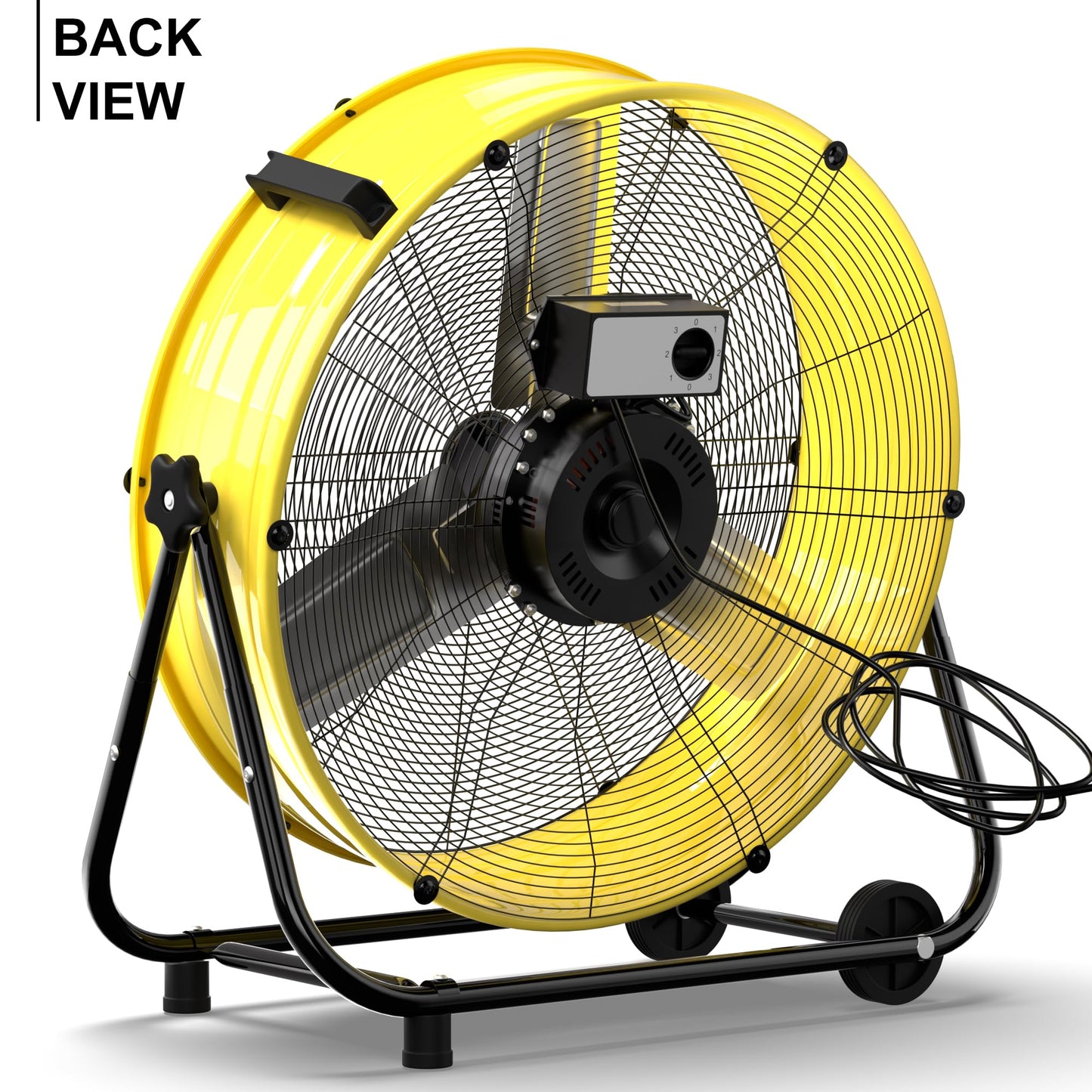MEPTY High Velocity Industrial Drum Fan, 3 Speed Floor Fan Heavy Duty Metal Air Circulator for Warehouse, Workshops, Garage, Factory, Commercial Outdoor Use