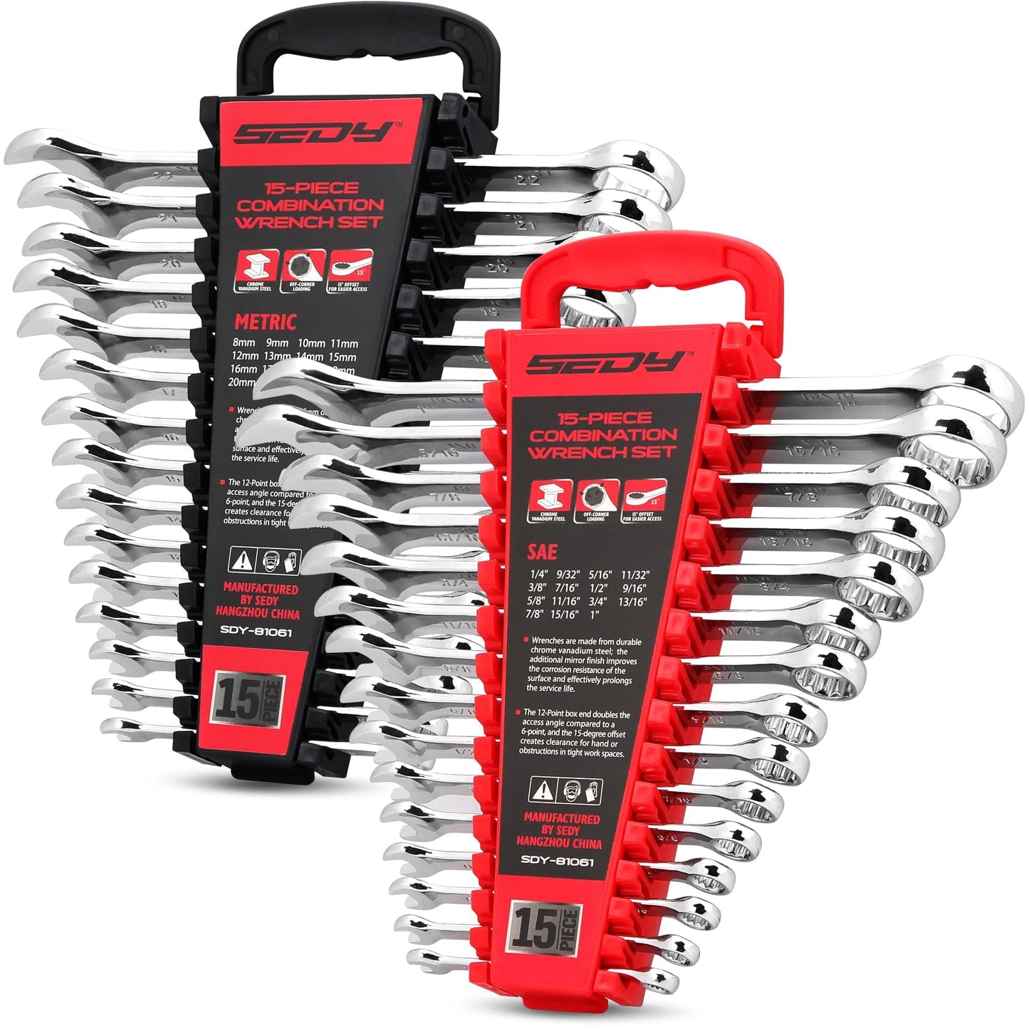 SEDY Combination Wrench Set with Magnetic Organizer