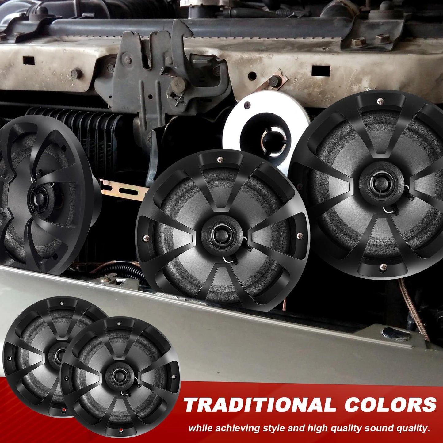 Datanly 2-Way Coaxial Car Audio Speakers Full Range Speakers with Powerful Sound and Easy Installation Enhanced Bass Response Black Car Loudspeaker