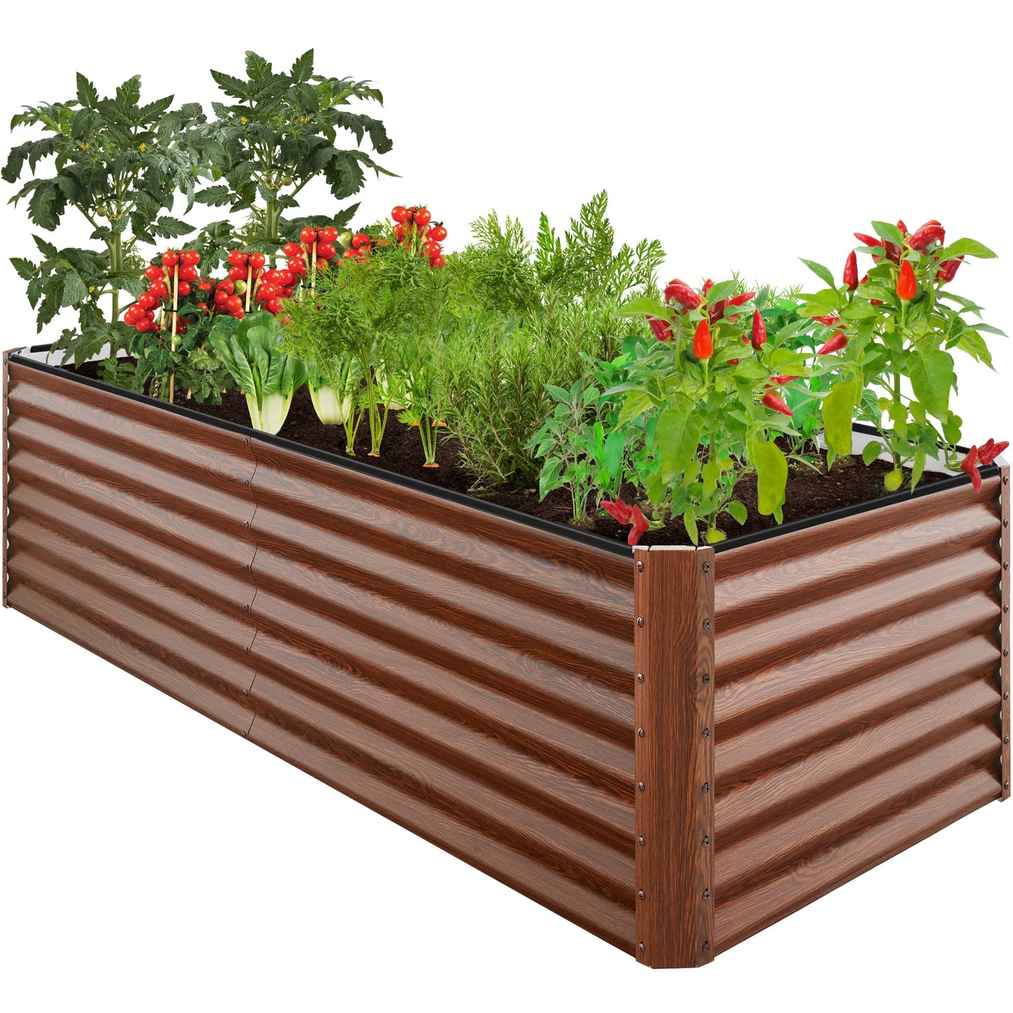 Best Choice Products Outdoor Metal Raised Garden Bed, Planter Box for Vegetables, Flowers, Herbs