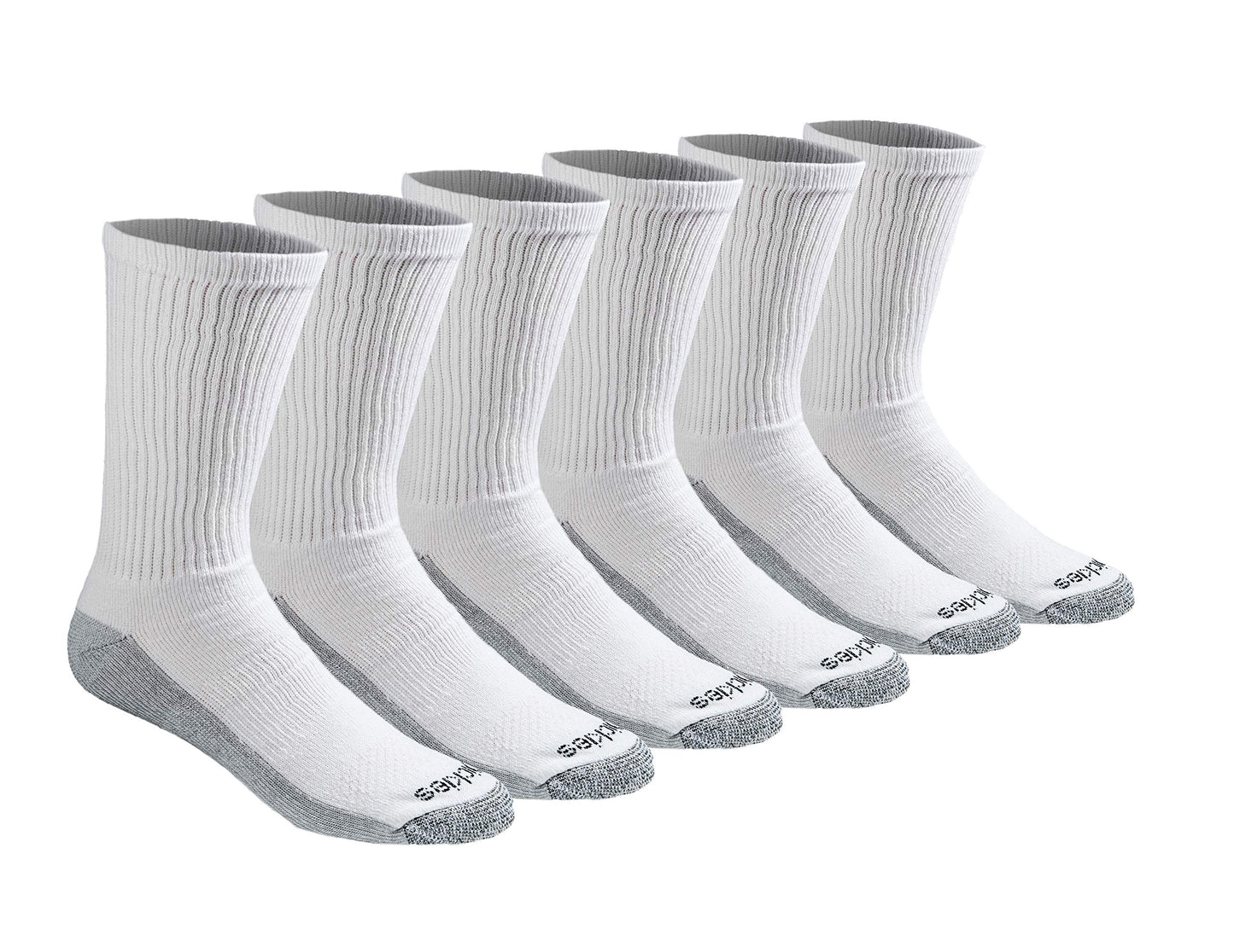 Dickies Men's Dri-Tech Essential Moisture Control Crew Socks, Available in M-XXL (6, 12 Pairs)