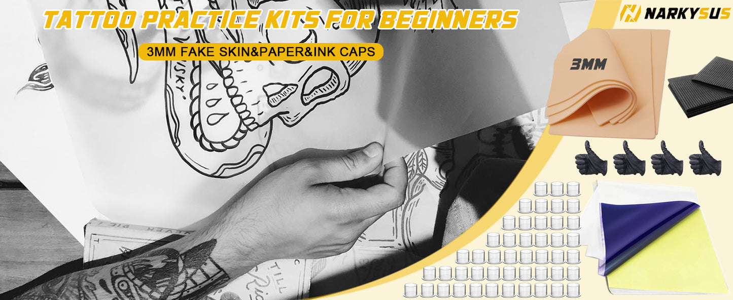 Narkysus 67-Piece Tattoo Practice Kit for Beginners